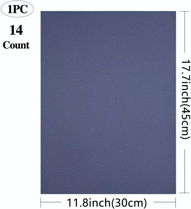Zhenqing Aida Cloth Cross Stitch Fabric, 14 Count, Big Size(Dark Blue,12 * 18in) - Image 2